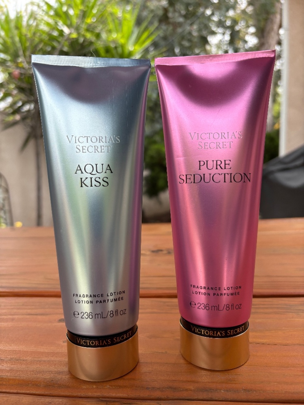 NWT Victoria's Secret Lotions, Aqua Kiss and Pure Seduction 8 fl oz Each